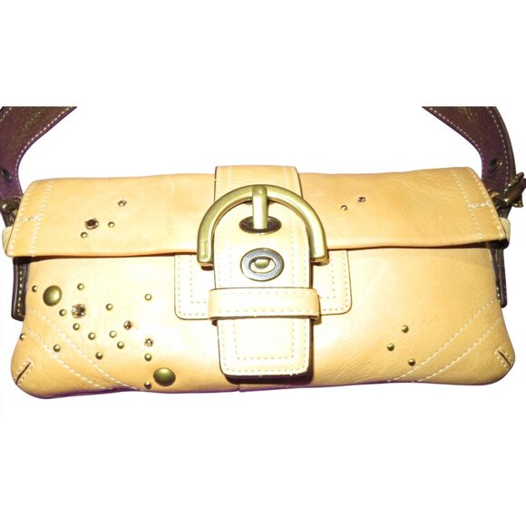 Coach 2005 Soho Swarovski Crystal Distressed Vachetta Leather Demi Flap Bag - Picture 8 of 12